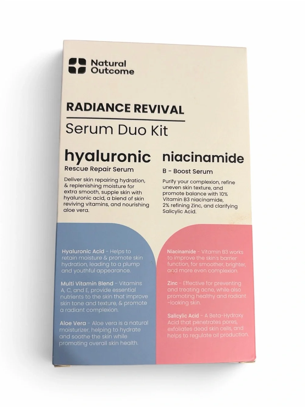 Natural Outcome Radiance Revival Serum Duo Kit New